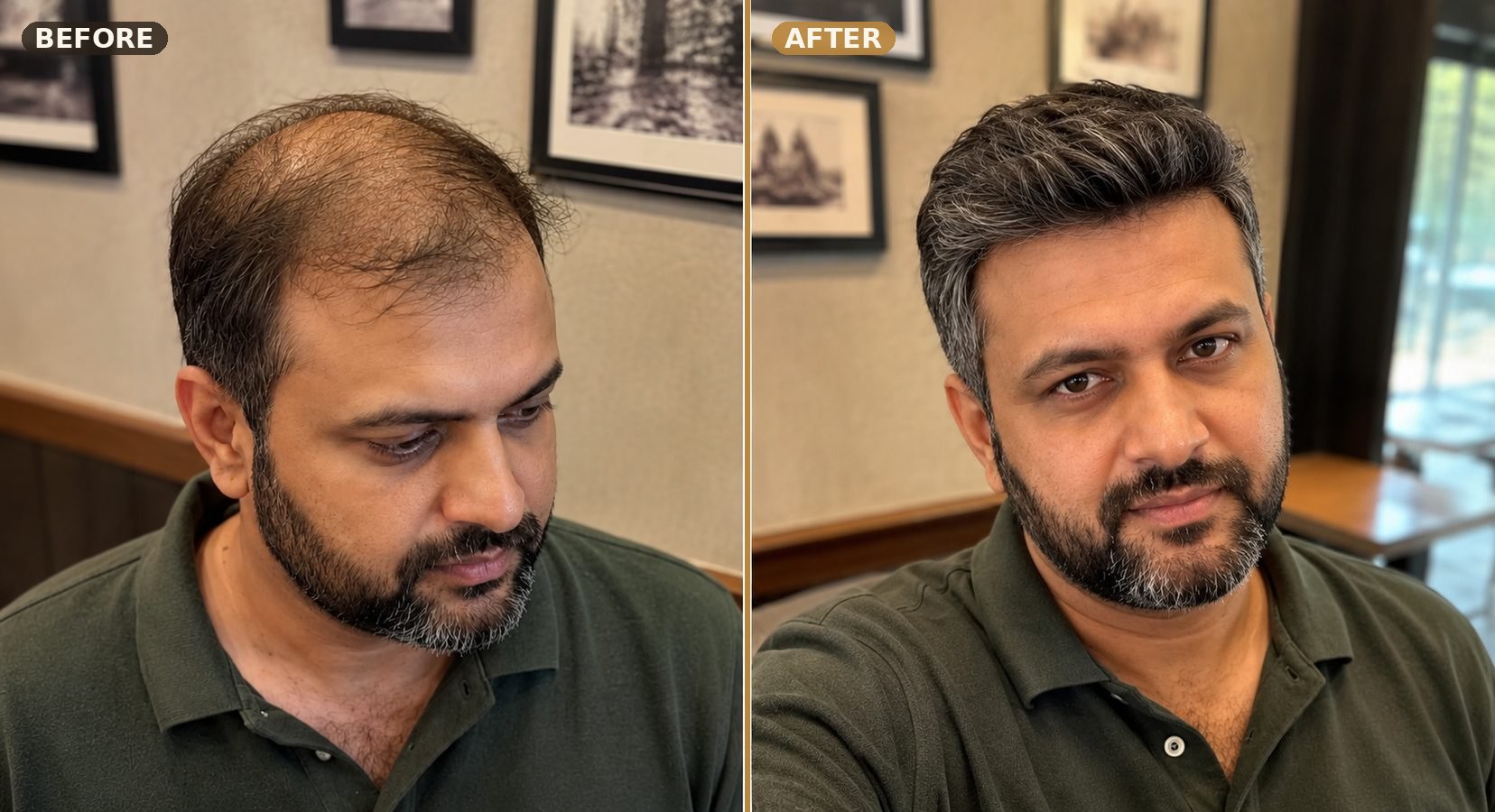 Hairs Hub Studio client before and after transformation