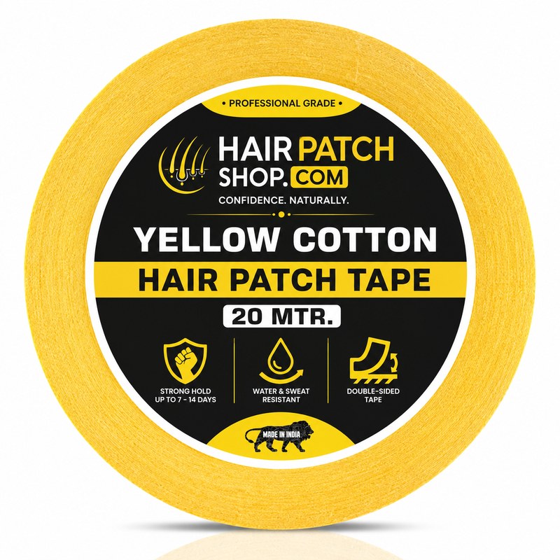 Yellow cotton double-sided hair patch tape